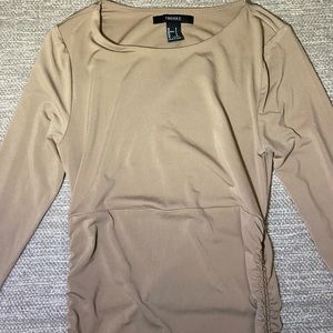 Tan Long Sleeve Bodycon Dress